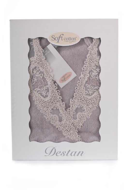 Soft Cotton Dámský elegantní župan DESTAN v dárkovém balení Starorůžová XL