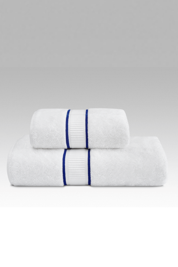 Soft Cotton Ručník PREMIUM 55x100 cm Bílá / modrá výšivka XL